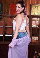 ATK Natural & Hairy: Dria Submits (Dria Submits struts it in jeans and purple panties)