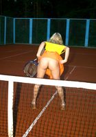 ATK Archives: Elena (Elena teases with her firm ass and hairy pussy under her tennis skirt)