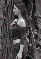 Josie in an outdoors black and white set, Josie (jos015) ATK Archives: Josie (Josie in an outdoors black and white set)