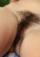 Katie is outside on a towel and spreading., Katie Zucchini (kat226) ATK Natural & Hairy: Katie Zucchini (Katie is outside on a towel and spreading.)